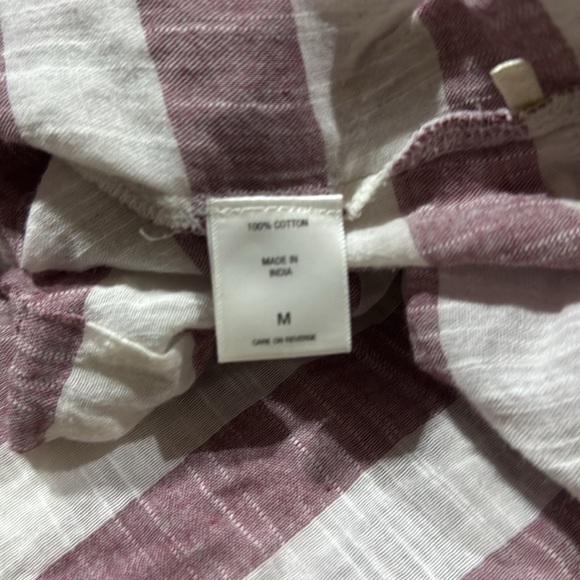 White & Purple Striped Button Down - Cotton - Women’s Size M - Picture 6 of 6